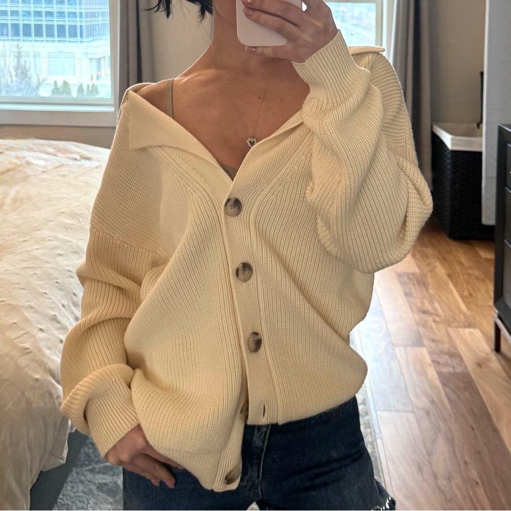 Iris & Ink Cream Oversized Cardigan